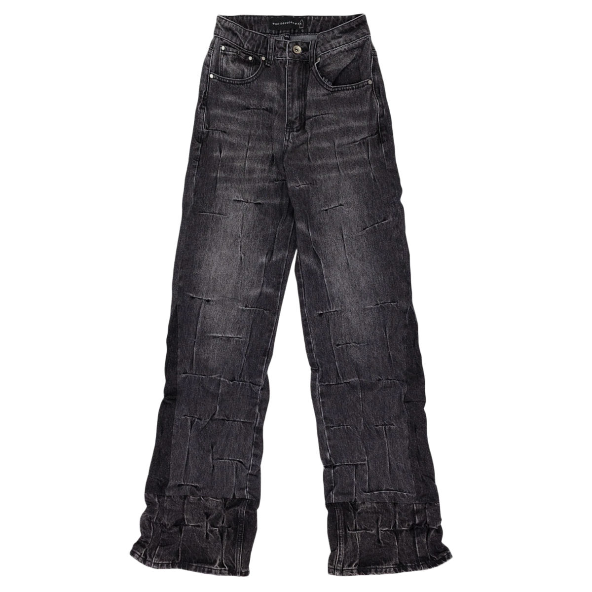 Who Decides War 'Black Wash' Gathered Jeans