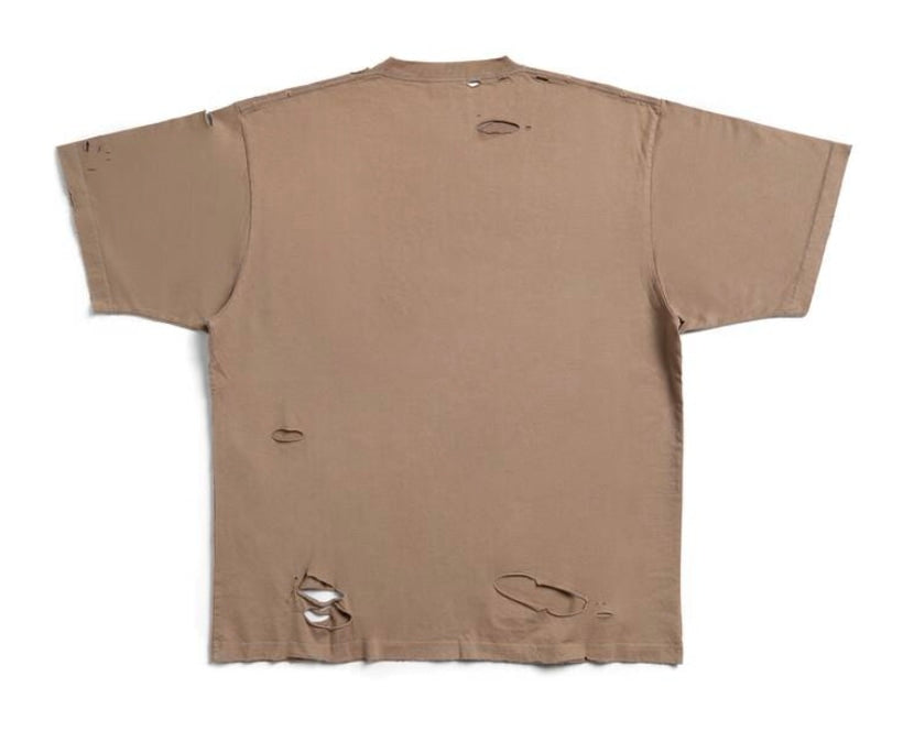 Balenciaga 'Boxy' Destroyed Brown Tee