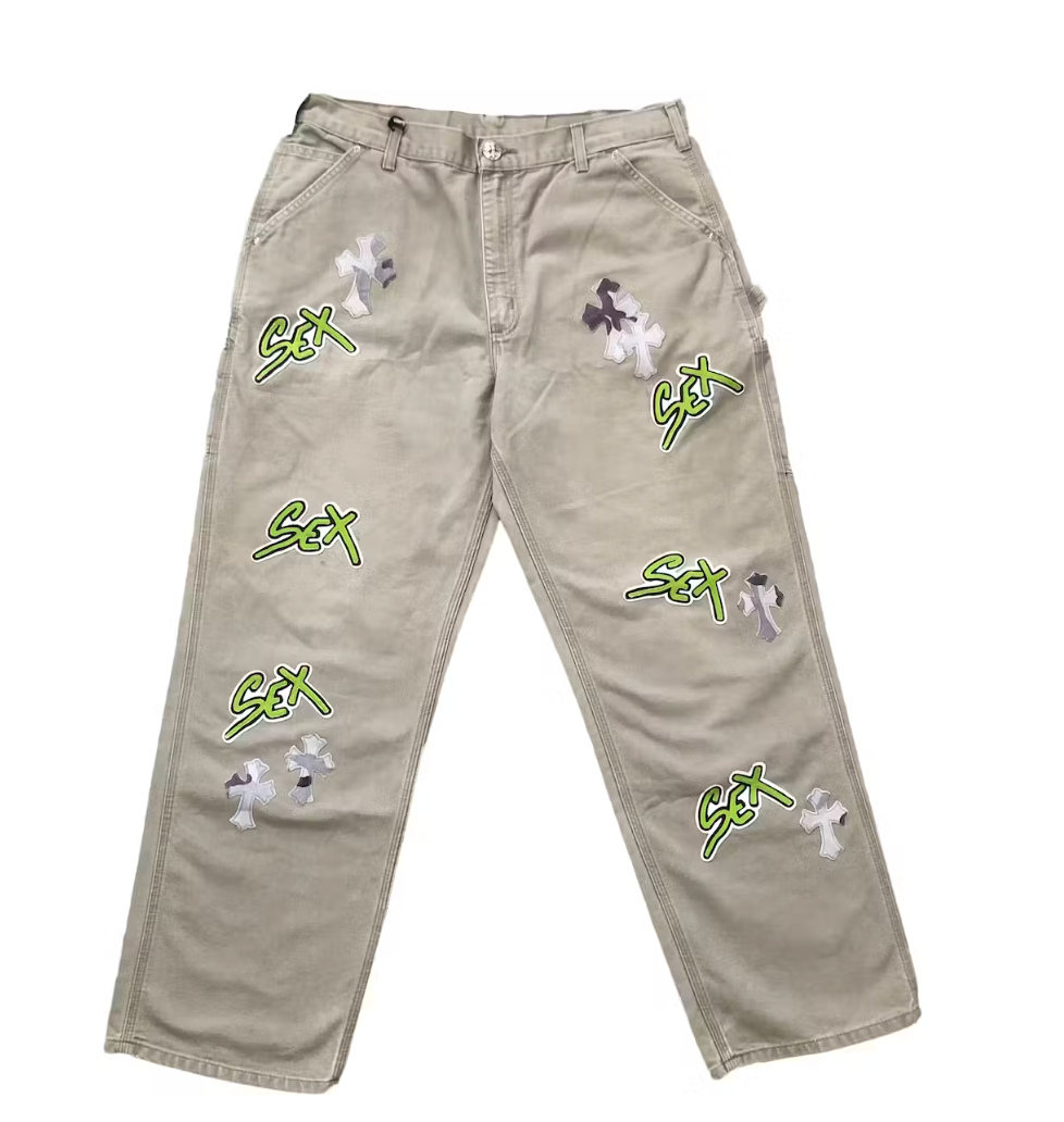 Chrome Hearts Matty Boy 'Sex Records Patch' Tan Carpenter Pants