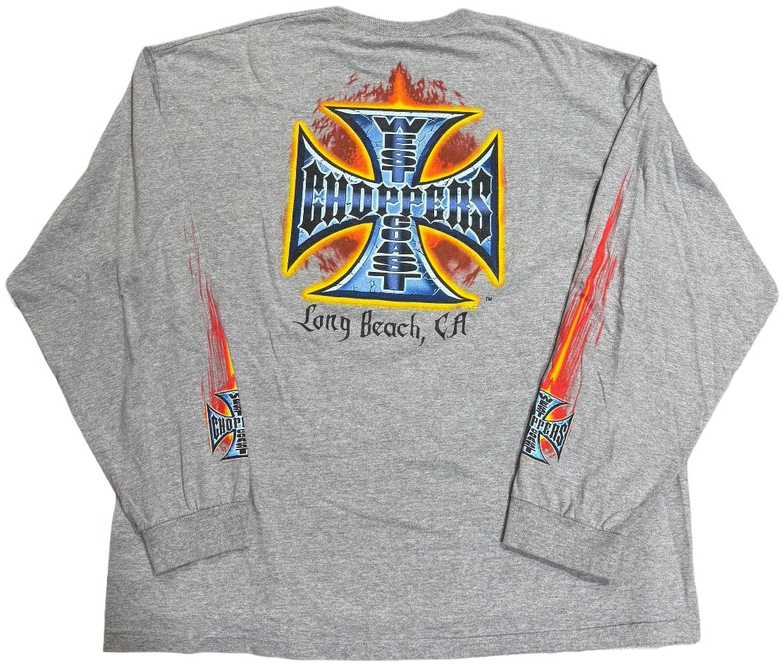 West Coast Choppers 'Long Beach' Grey Vintage Longsleeve