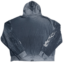 Bossi 'Silver Flame' Washed Black Rhinestone Zip-Up