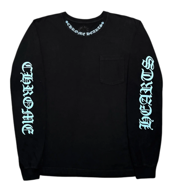 Chrome Hearts 'Collar Logo' Black/Blue Longsleeve Tee