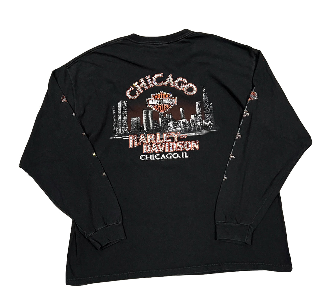 Harley Davidson 'Chicago' Rhinestone Vintage Longsleeve