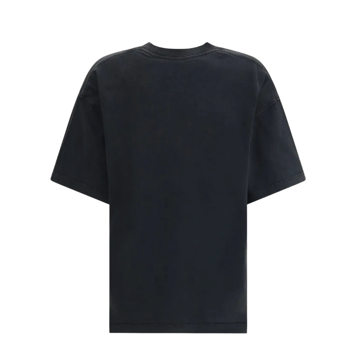 Alexander Wang 'Embossed Logo' Shrunken Washed Black Tee
