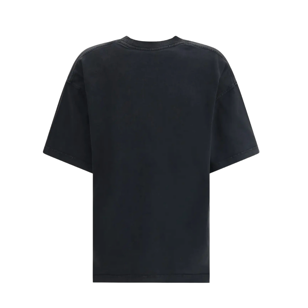 Alexander Wang 'Embossed Logo' Shrunken Washed Black Tee