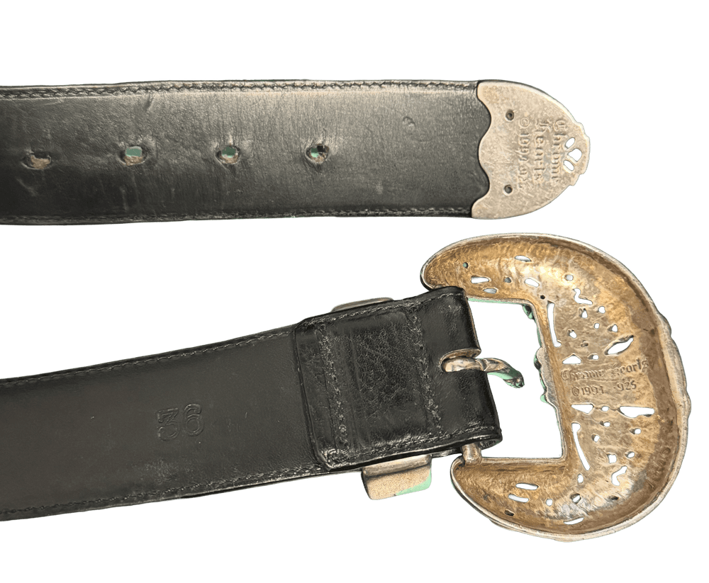 Chrome Hearts 'Celtic Dragon' Black 3 Piece Leather Belt