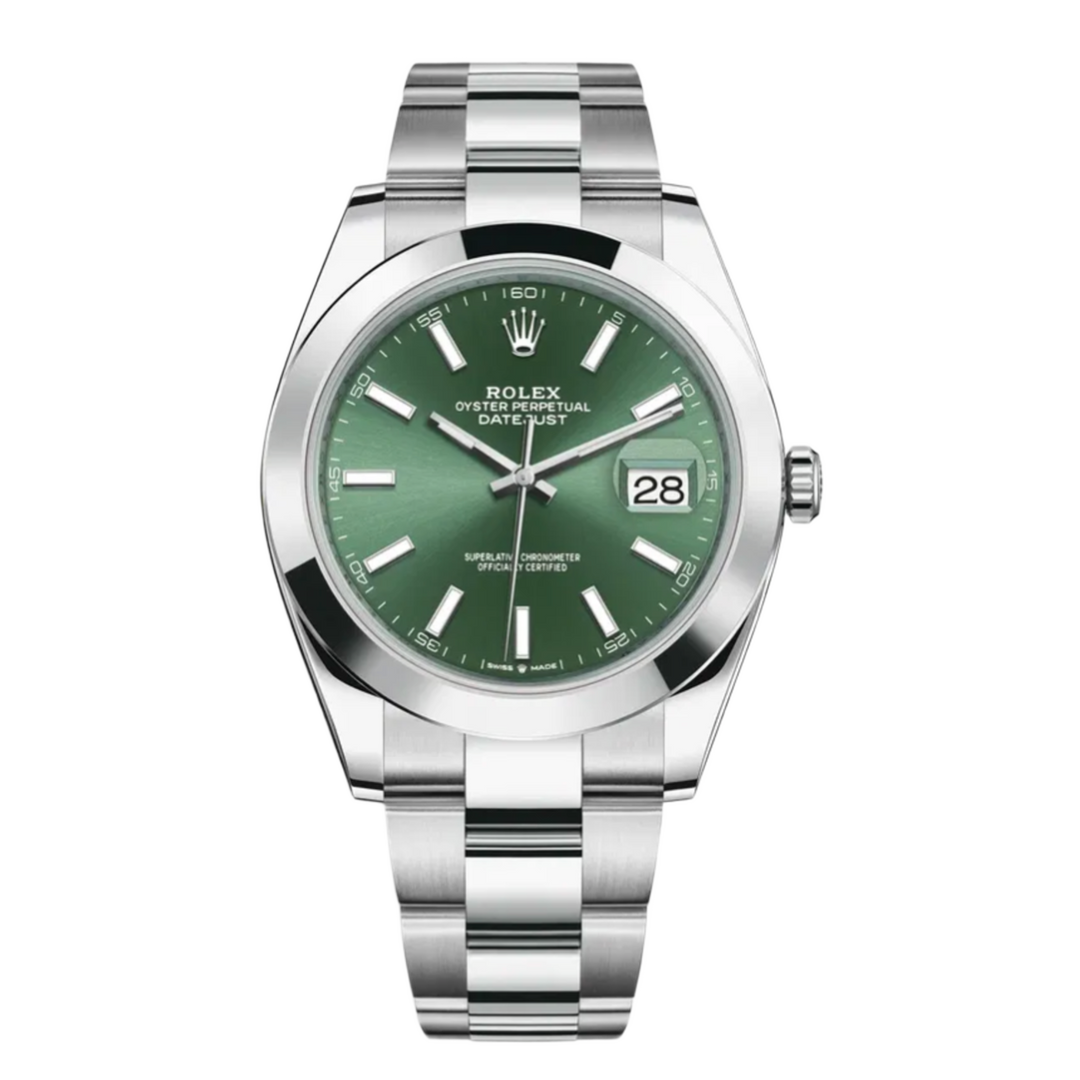 Rolex DateJust 'Mint Green' 41 Smooth Oyster Steel Watch 2024 126300