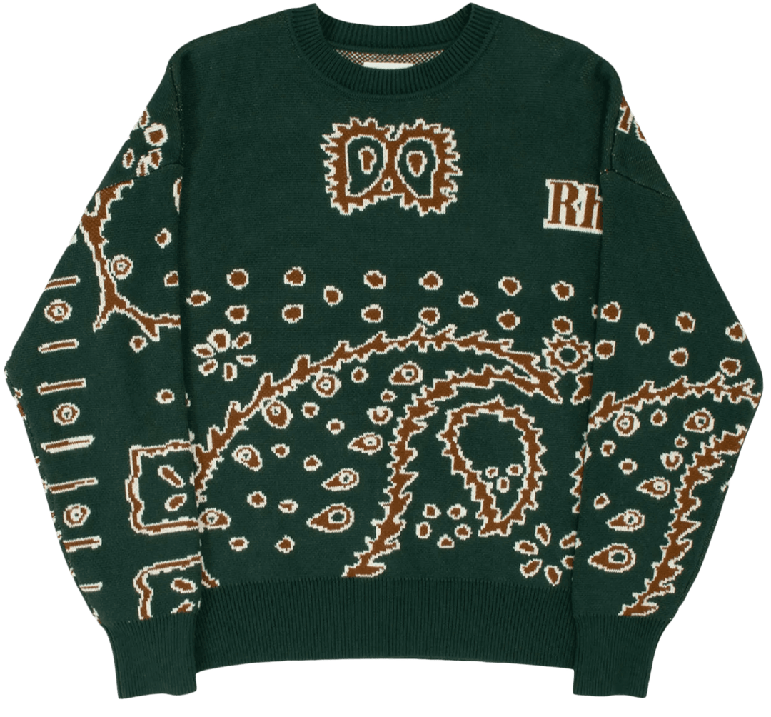 Rhude 'Bandana Knit' Crewneck Green