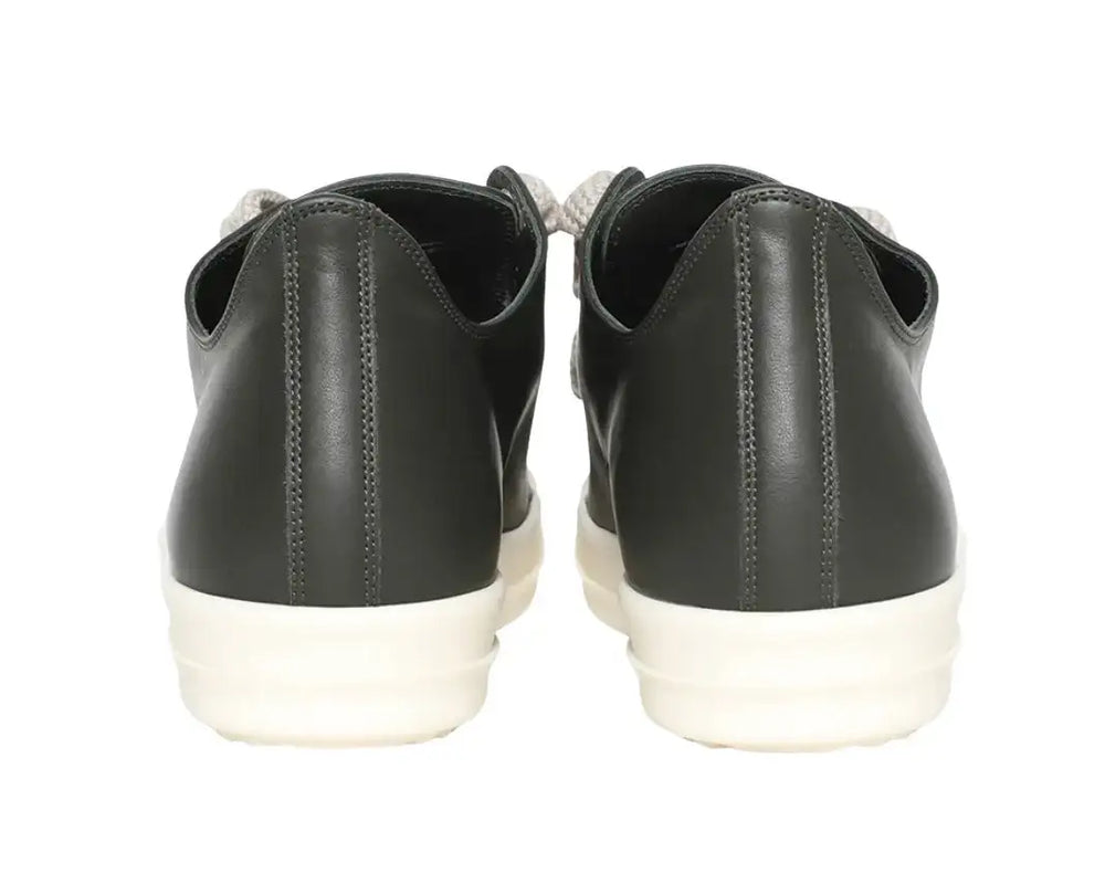 Rick Owens Leather Jumbo Lace Low 'Forest Green' Sneaks