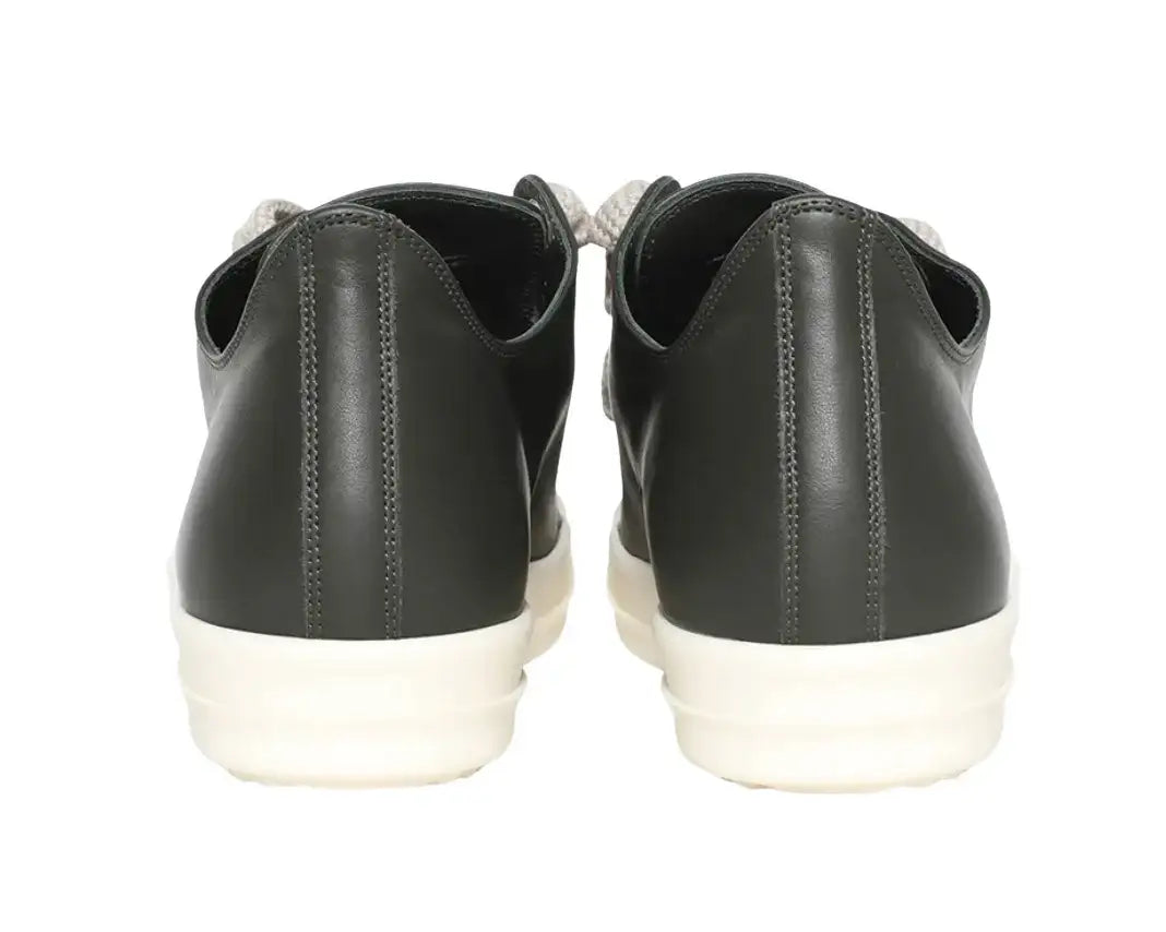 Rick Owens Leather Jumbo Lace Low 'Forest Green' Sneaks