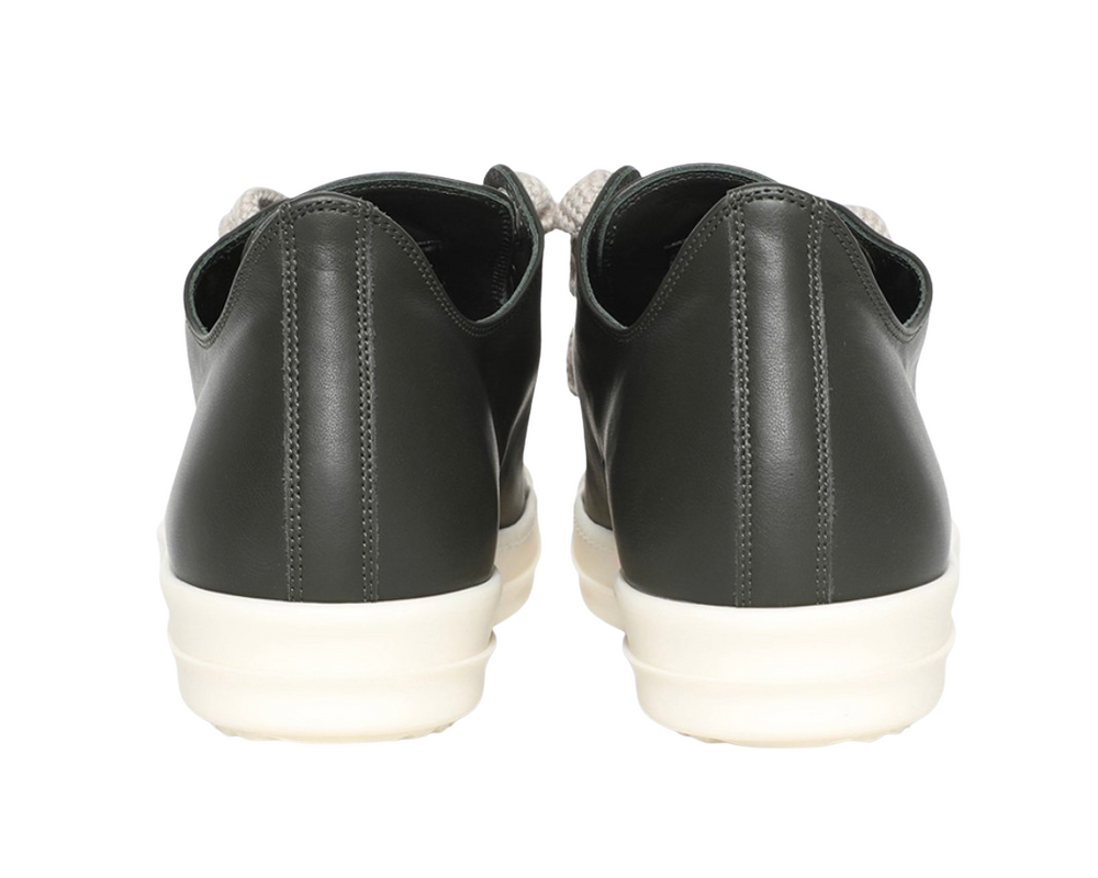 Rick Owens Leather Jumbo Lace Low 'Forest Green' Sneaks