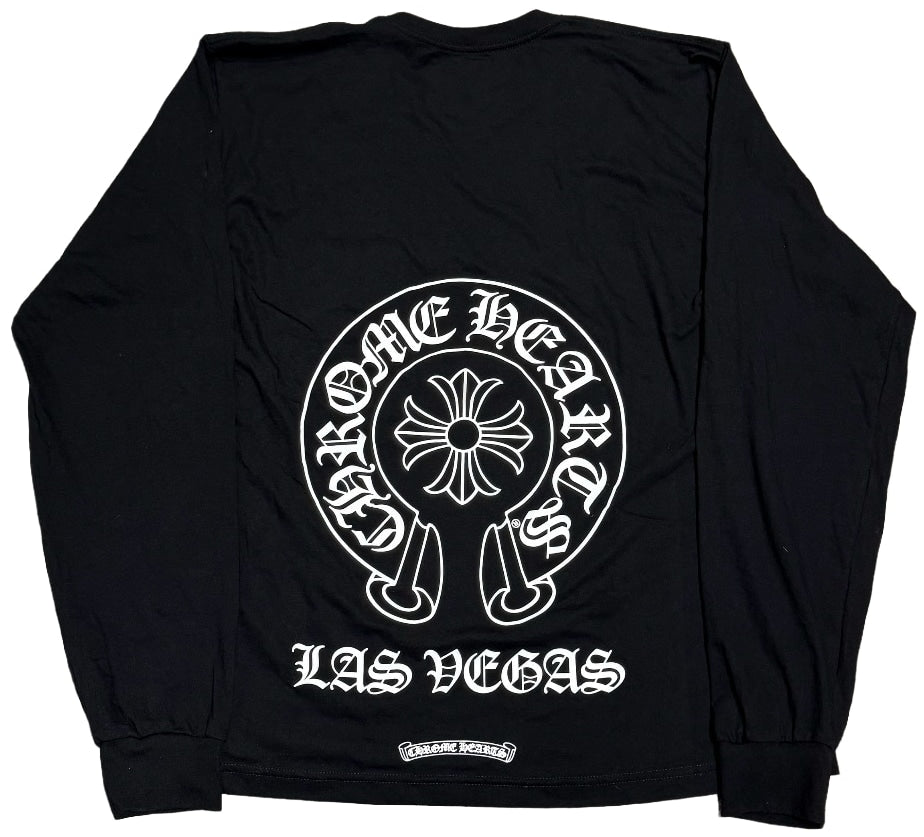 Chrome Hearts 'Black' Las Vegas Horseshoe Floral Longsleeve Tee