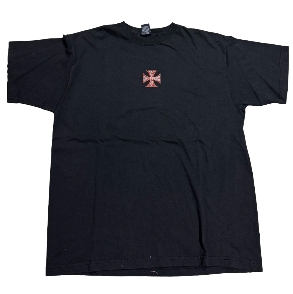 West Coast Choppers 'Red Cross/Logo' Vintage Black Tee