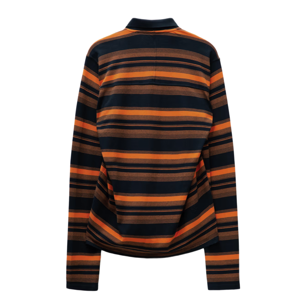 Martine Rose 'Orange Stripe' Longsleeve Polo Tee