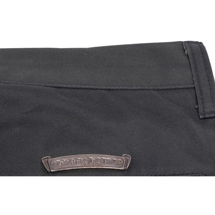 Chrome Hearts 'Black' Red & Blue Leather Cross Patch Chino Pants