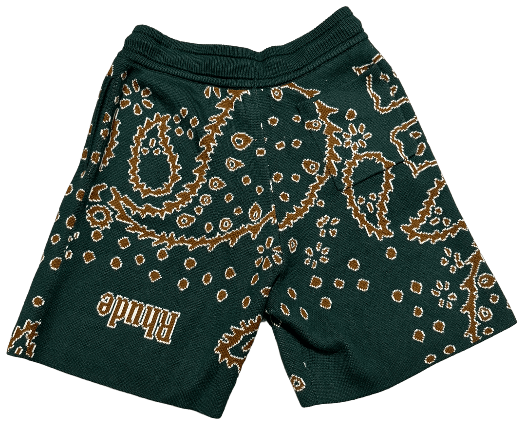 Rhude 'Bandana Knit' Shorts Green