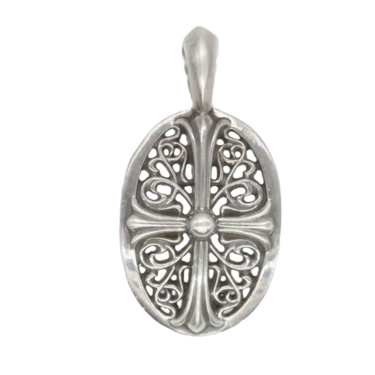 Chrome Hearts 'Silver' Oval Cross Pendant