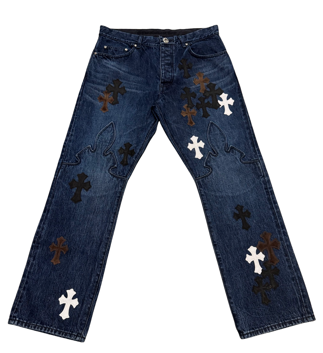 Chrome Hearts '35 Patch' Flooded Fleur Knee Denim Jeans