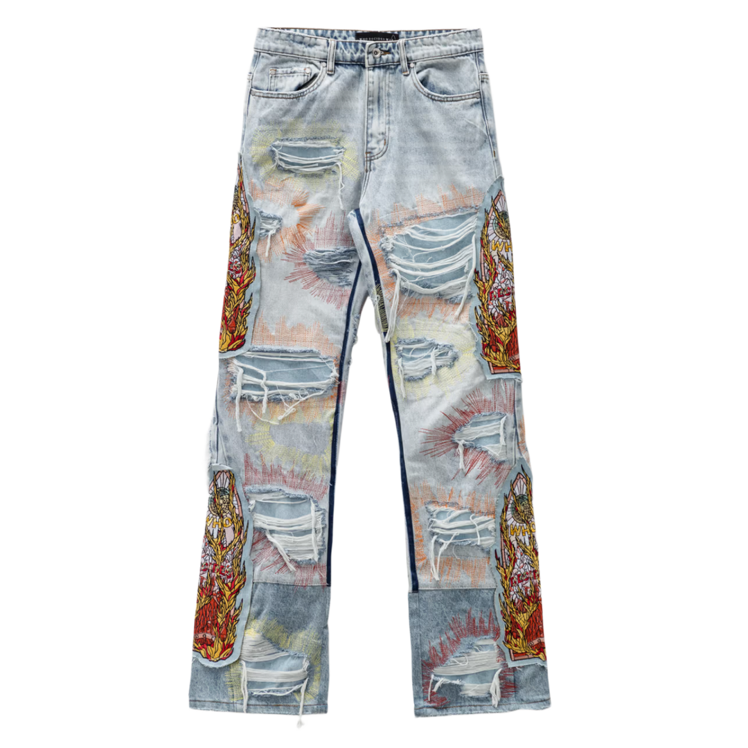 Who Decides War 'Barrage Denim' Light Wash Jeans