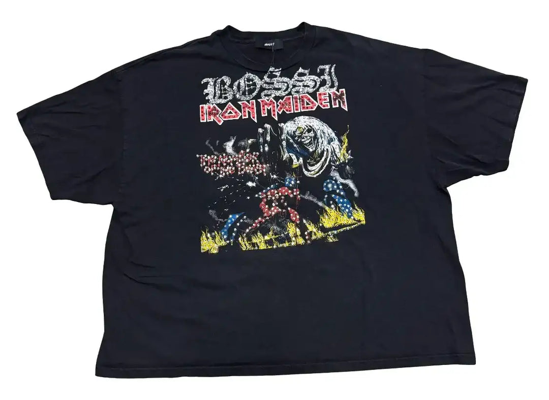 Bossi 'Number Of The Beast' Iron Maiden Vintage Rhinestone Tee