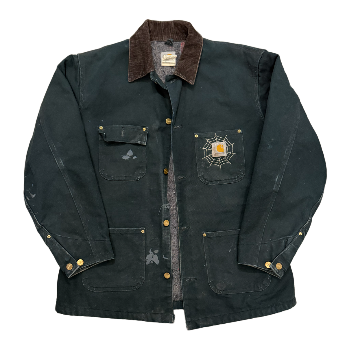 Carhartt 'Spider Logo' Washed Black Work Jacket