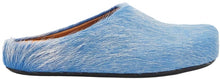 Marni 'Light Blue' Long Hair Sabot Slippers