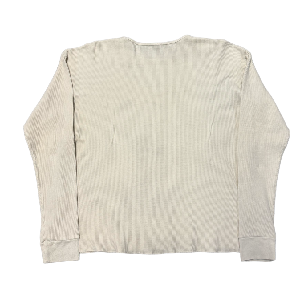 Satoshi Nakamoto 'Destroyed Luke' White Thermal Longsleeve Tee