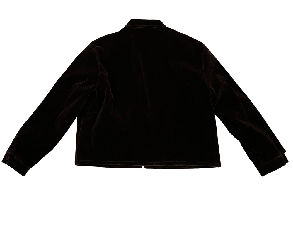 Prada 'Ebony' Cotton Velvet Blouson Jacket