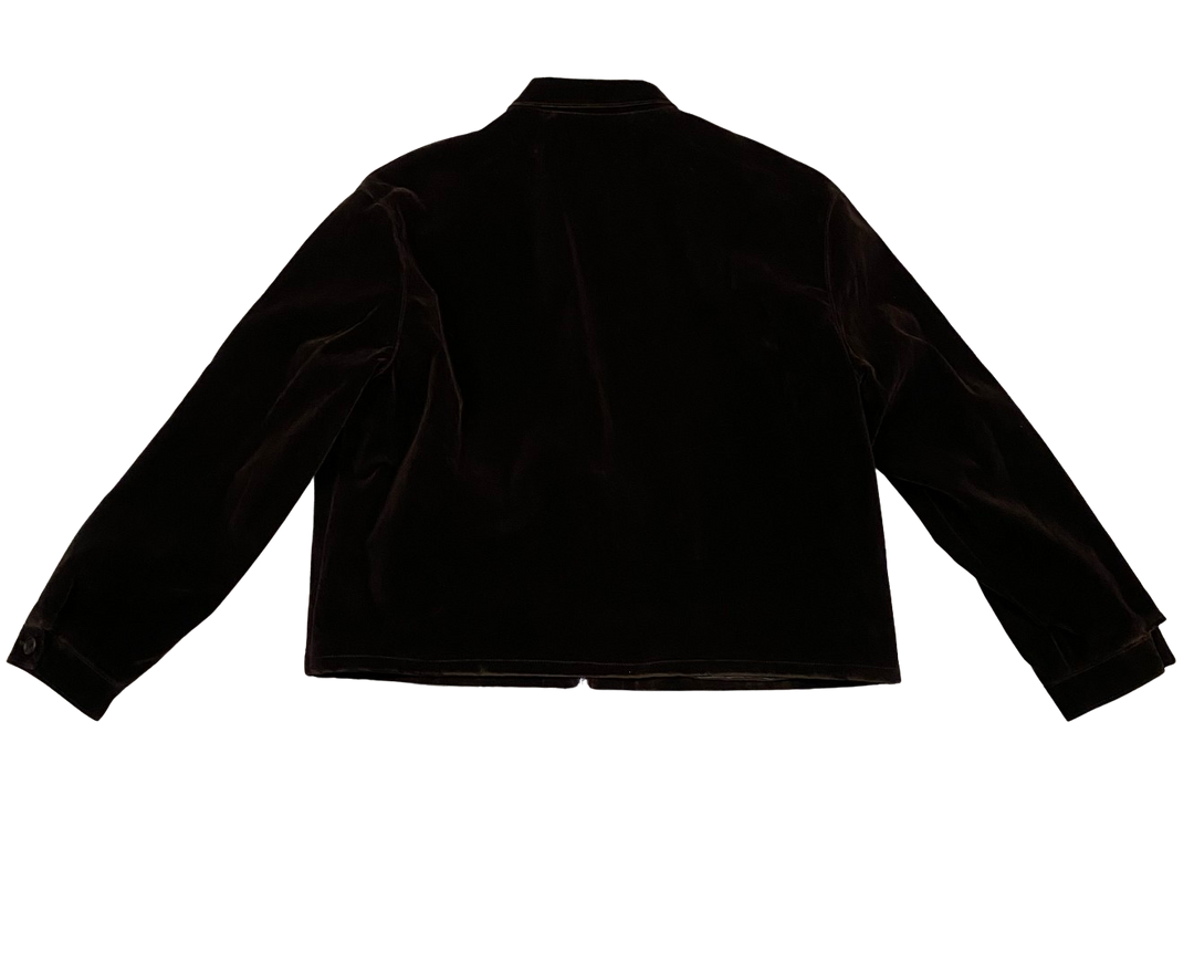Prada 'Ebony' Cotton Velvet Blouson Jacket