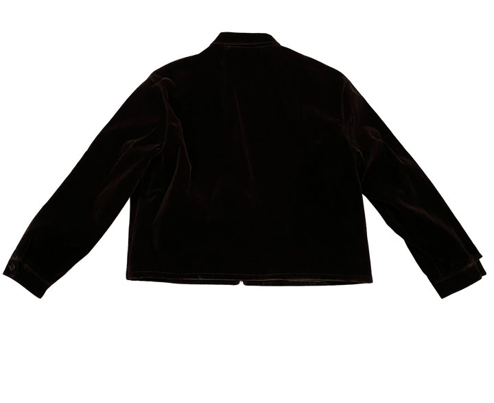 Prada 'Ebony' Cotton Velvet Blouson Jacket