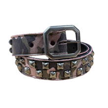 Studded 'Pink Camo' Leather Belt