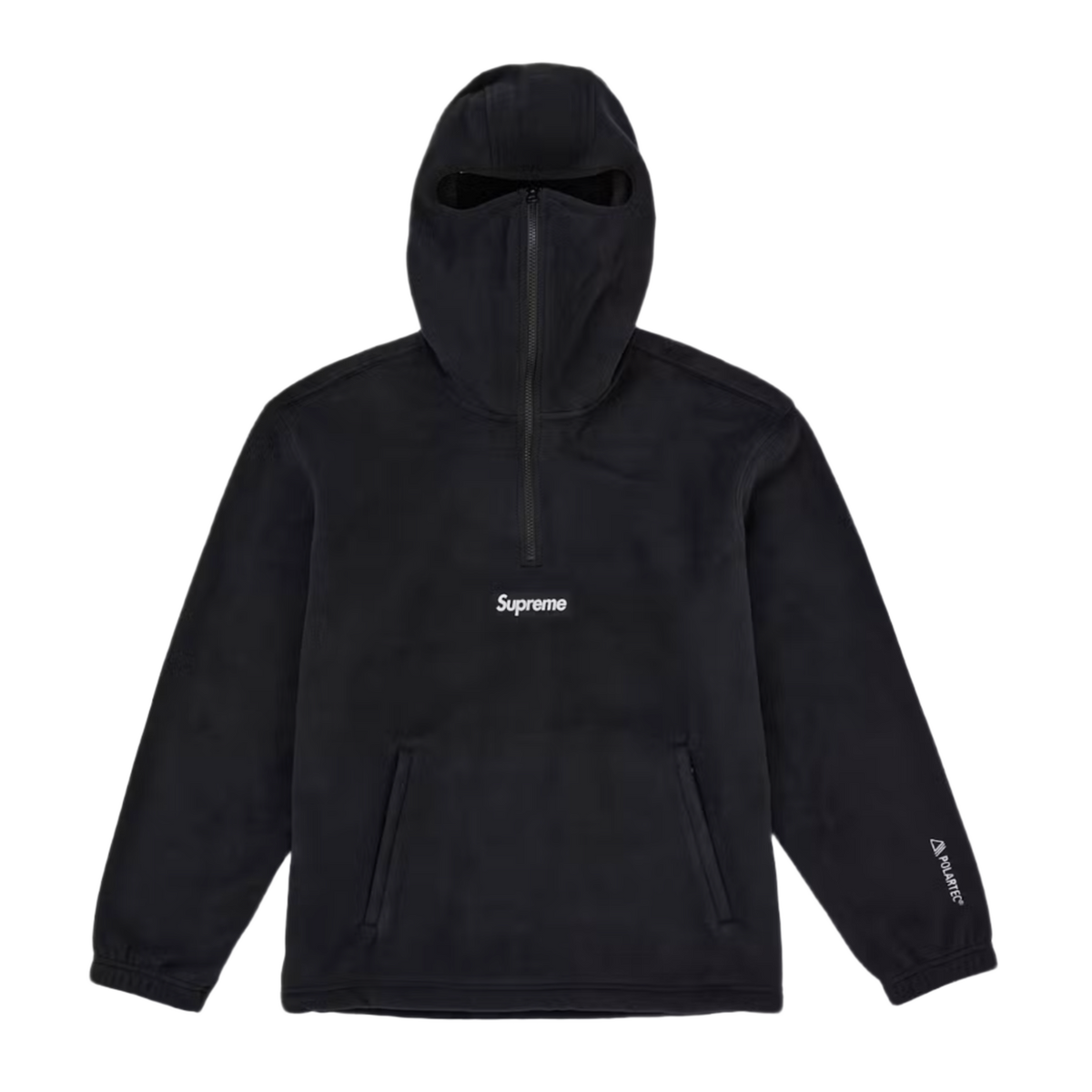 Supreme 'Black' Polartec Face Mask Half Zip Hoodie