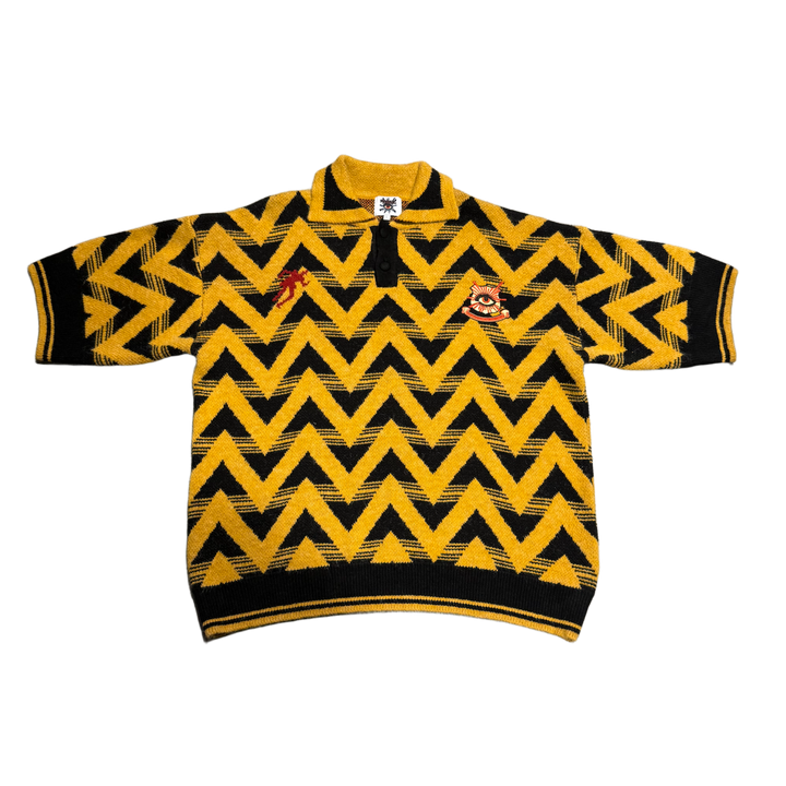 House of Errors 'Yellow/Black' Knit Soccer Jersey Polo Shirt