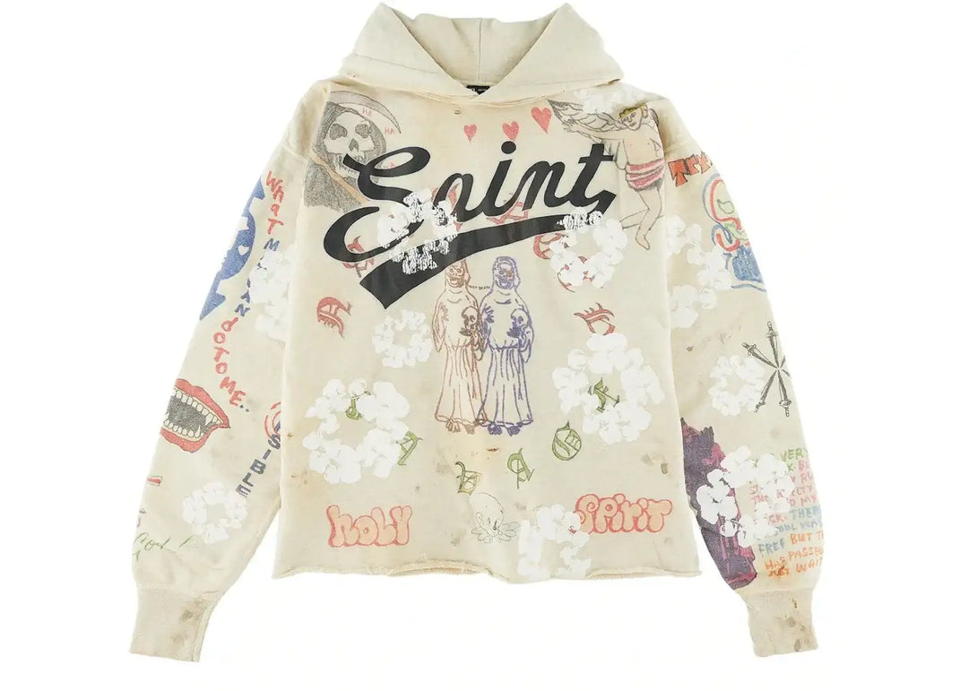 Saint Michael x Denim Tears Graffiti Hoodie Grey