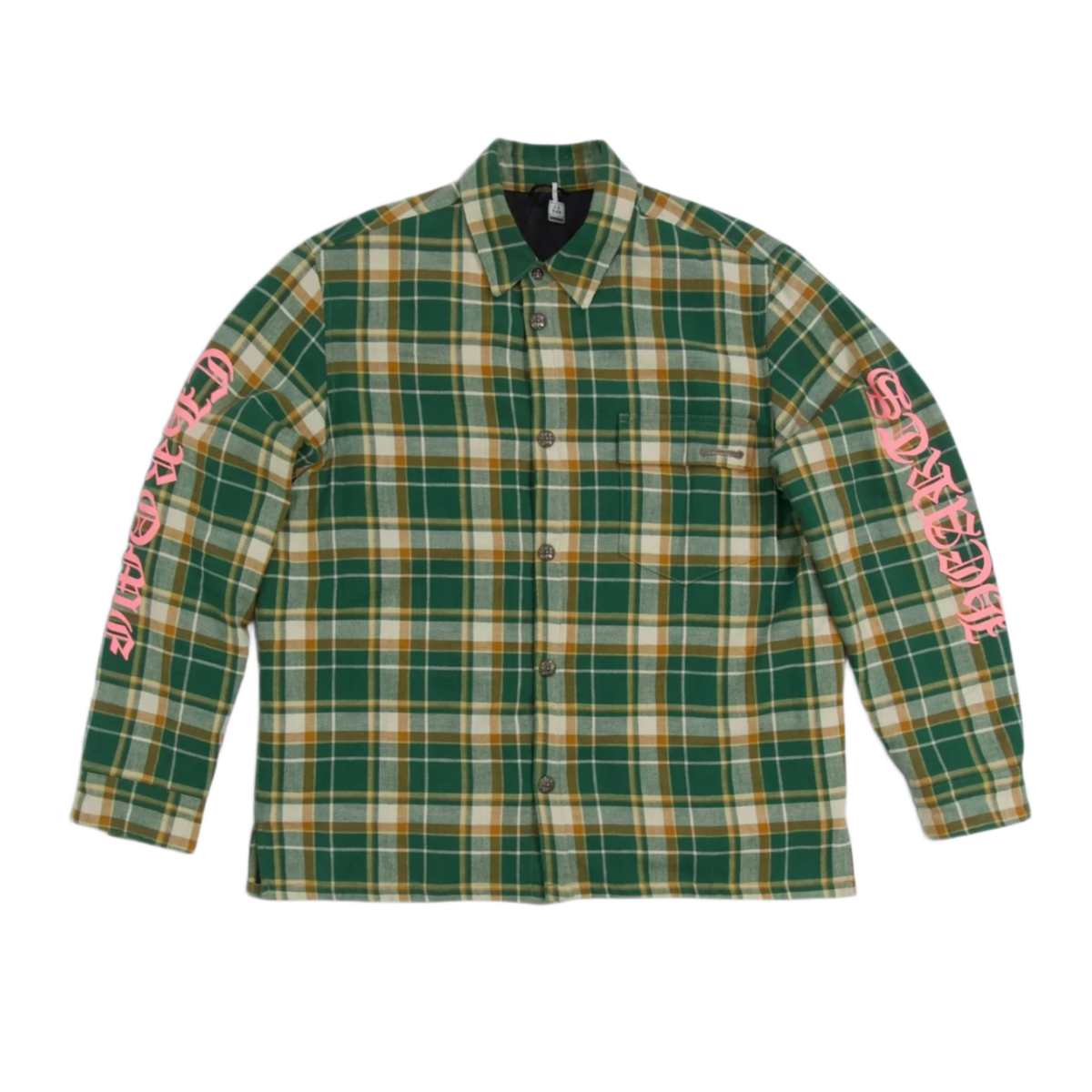 Chrome Hearts 'Pink Logo' Green Flannel Jacket