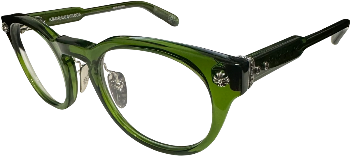 Chrome Hearts 'Dingalonglinglong' Silver Green Crystal Glasses