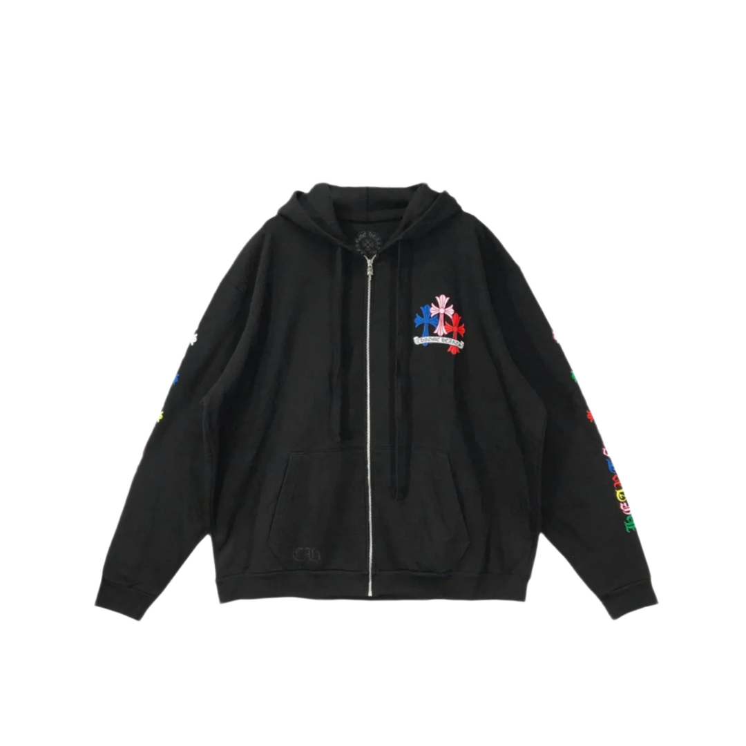 Chrome Hearts 'Scroll Cemetery' Multicolor Zip Up Hoodie