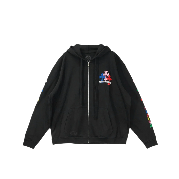 Chrome Hearts 'Scroll Cemetery' Multicolor Zip Up Hoodie