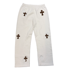 Chrome Hearts 'Cheetah and White Leather Patches' White Sweatpants