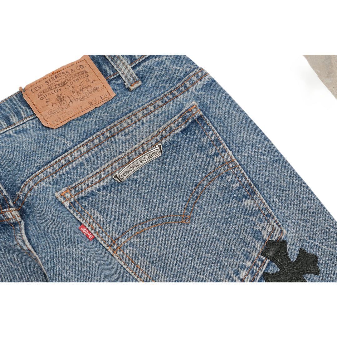 Chrome Hearts 'Blue' 18 Patch Levis 517 Jeans