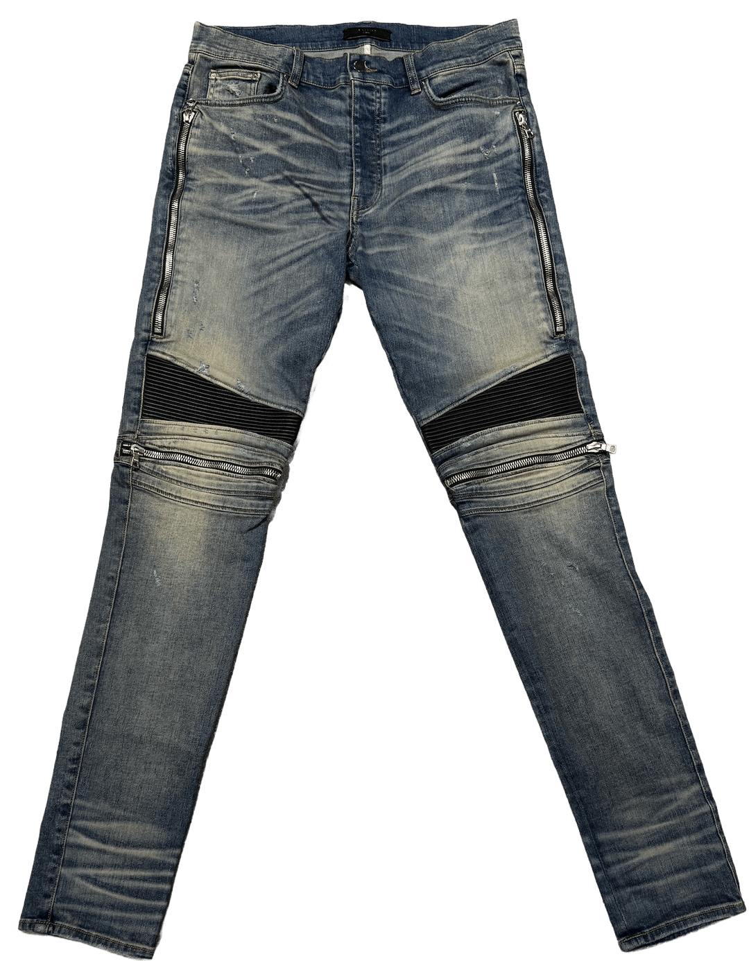 Amiri MX2 Biker Jeans 'Clay Indigo' Ribbed Zipper Jeans