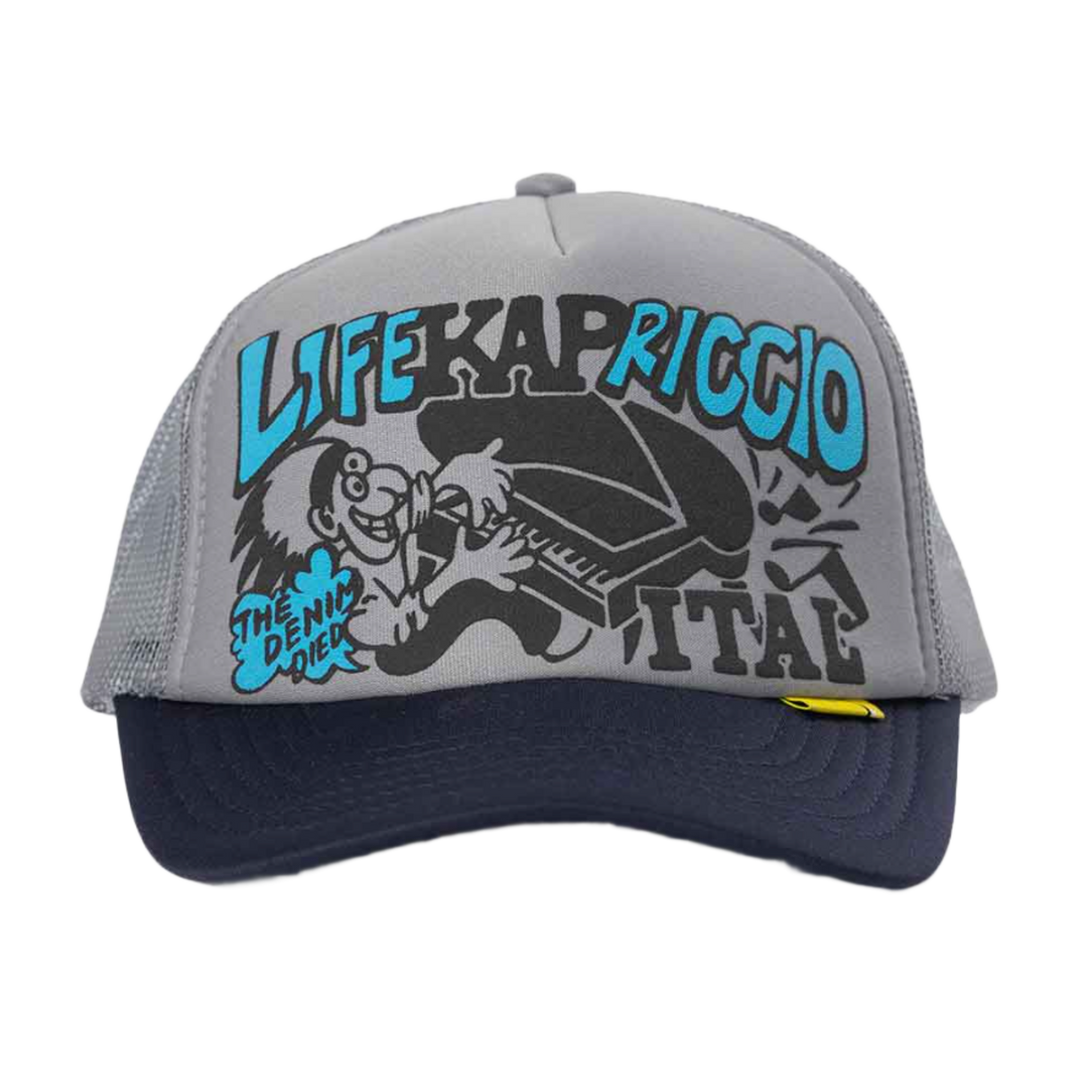 Kapital 'Life Kapriccio' Grey Navy Trucker Hat