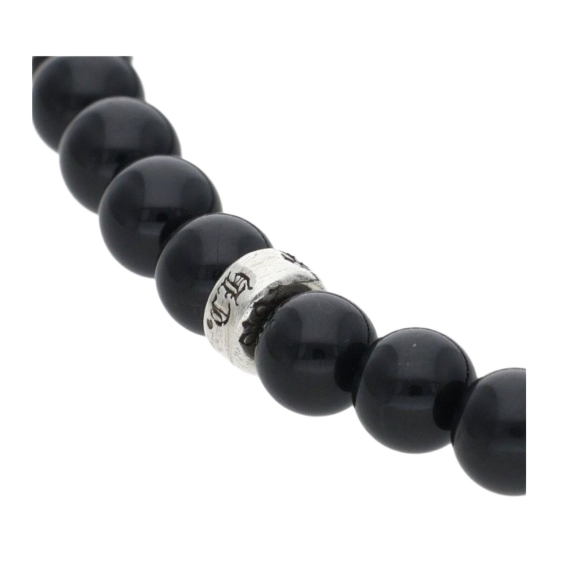 Chrome Hearts 'Floral Heart Pendant' 3MM Beaded Bracelet