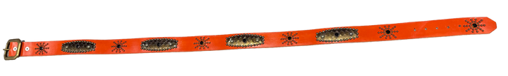Studded 'Brown Gradient Snakeskin Sun Gem' Orange Belt
