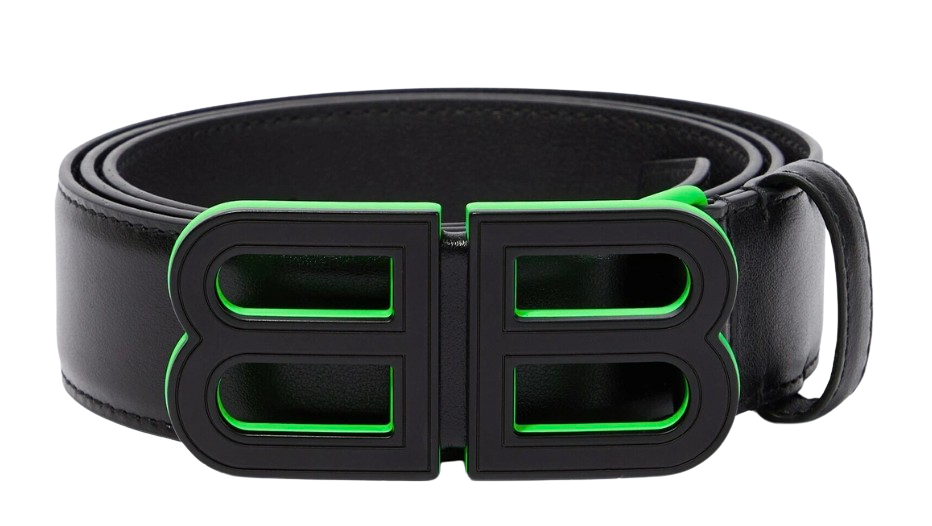 Balenciaga BB 'Black/Green' Hourglass Belt