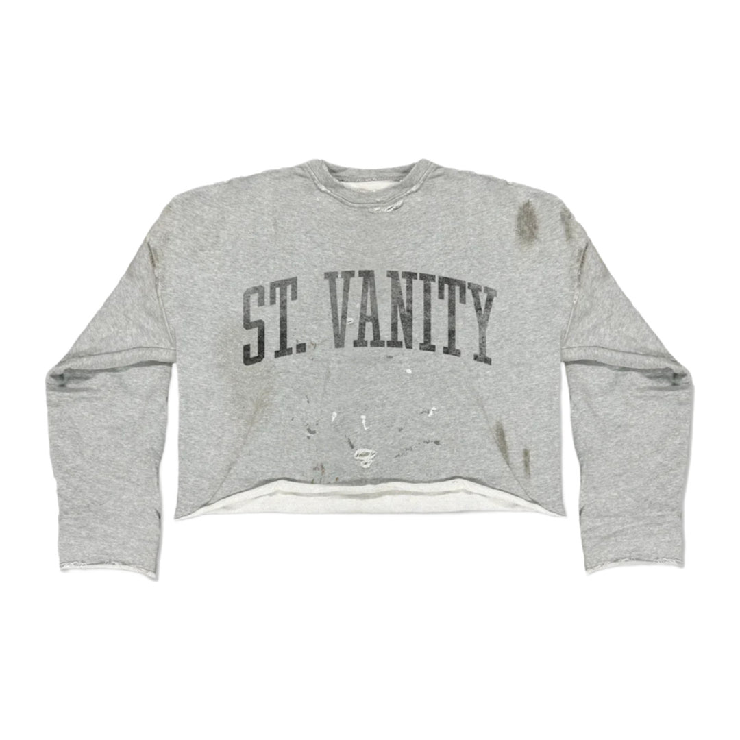 Saint Vanity 'Black Badgers' Distressed Crewneck