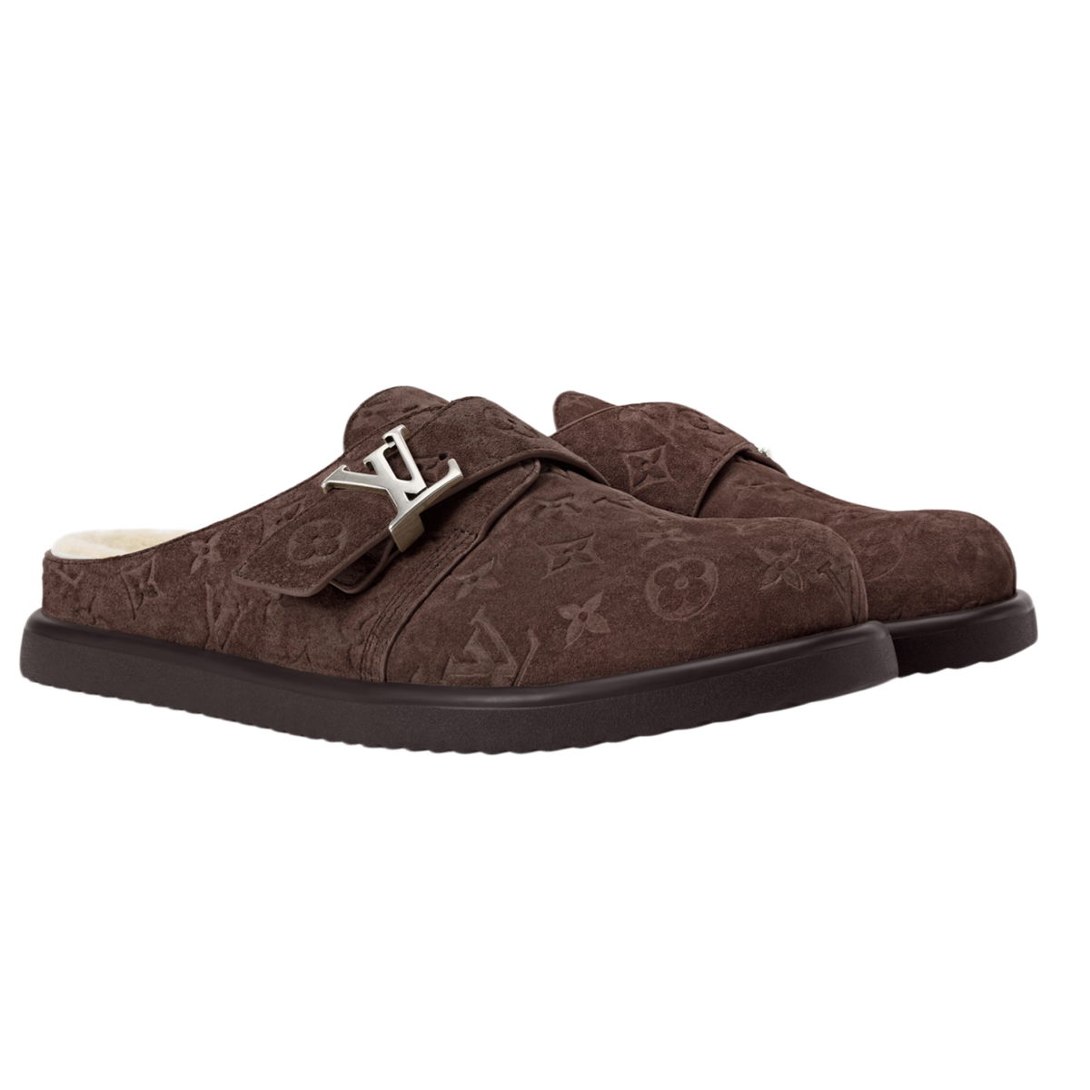 Louis Vuitton 'Brown' Shearling Lined Mule