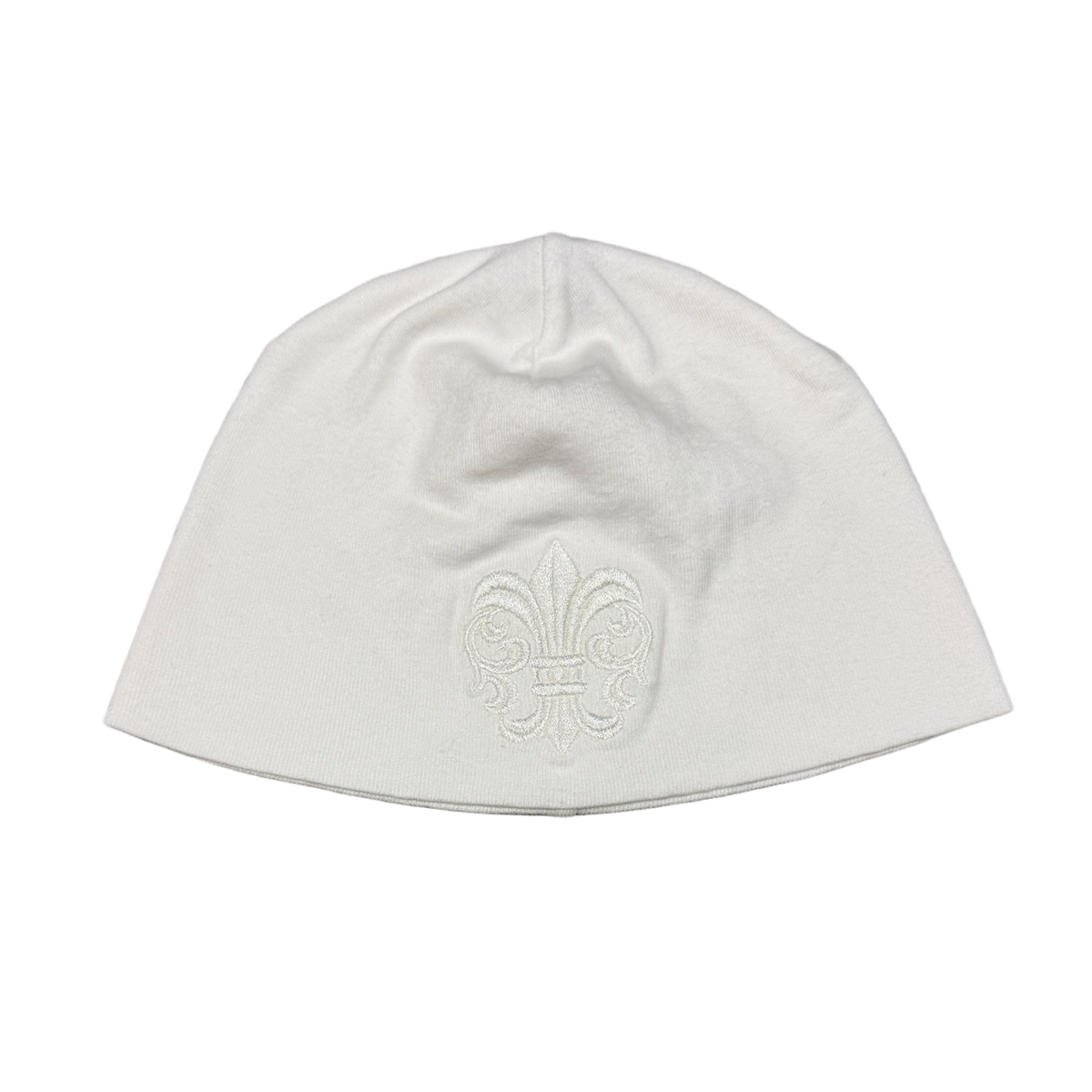 Chrome Hearts 'Fleur' White Skull Cap Beanie