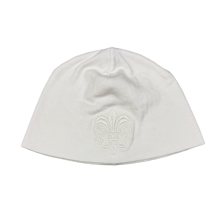 Chrome Hearts 'Fleur' White Skull Cap Beanie