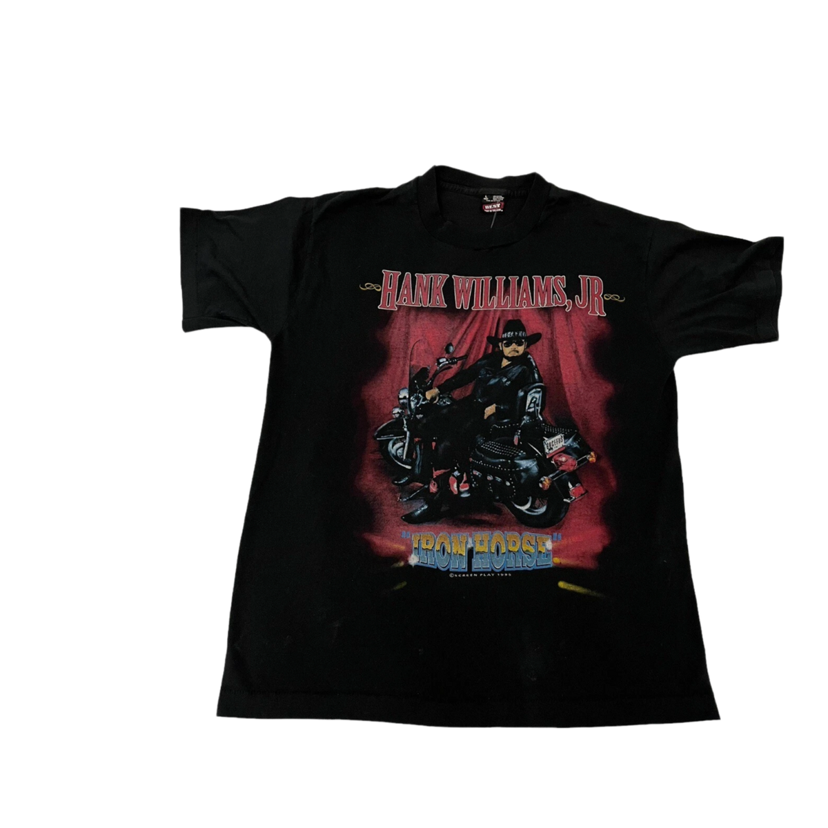 Hank Williams Jr. 'Black' Iron Horse Vintage Tee